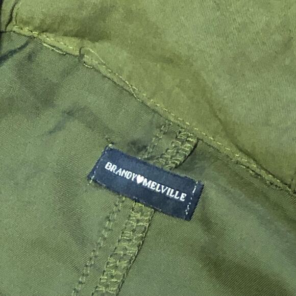 Brandy Melville Army Green Button Zip Front Utility Jacket Size One Si - Picture 16 of 16